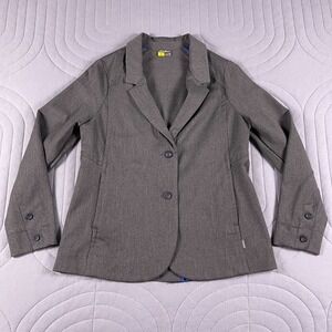 Eddie Bauer Travex Jacket Women's Size P6 Gray Performance Travel Blazer Petite